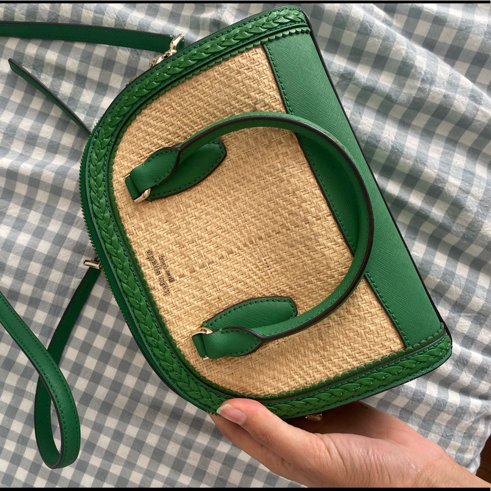 Kate Spade | dome green wicker summer bag